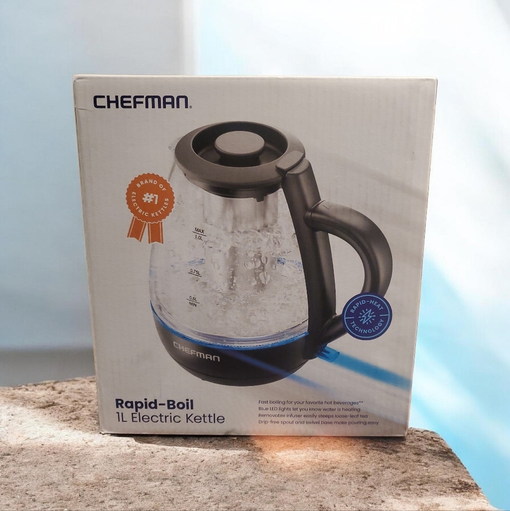 Chefman Rapid-Boil 1L Electric Kettle NEW IN BOX!